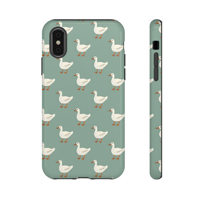 White Ducks on Teal Tough Case