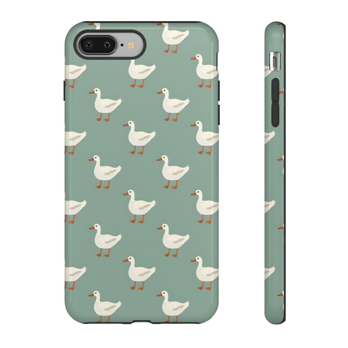 White Ducks on Teal Tough Case