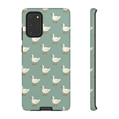 White Ducks on Teal Tough Case
