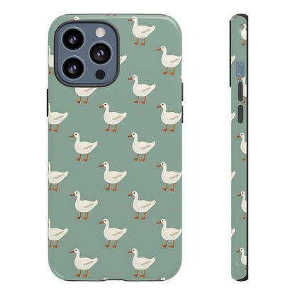 White Ducks on Teal Tough Case