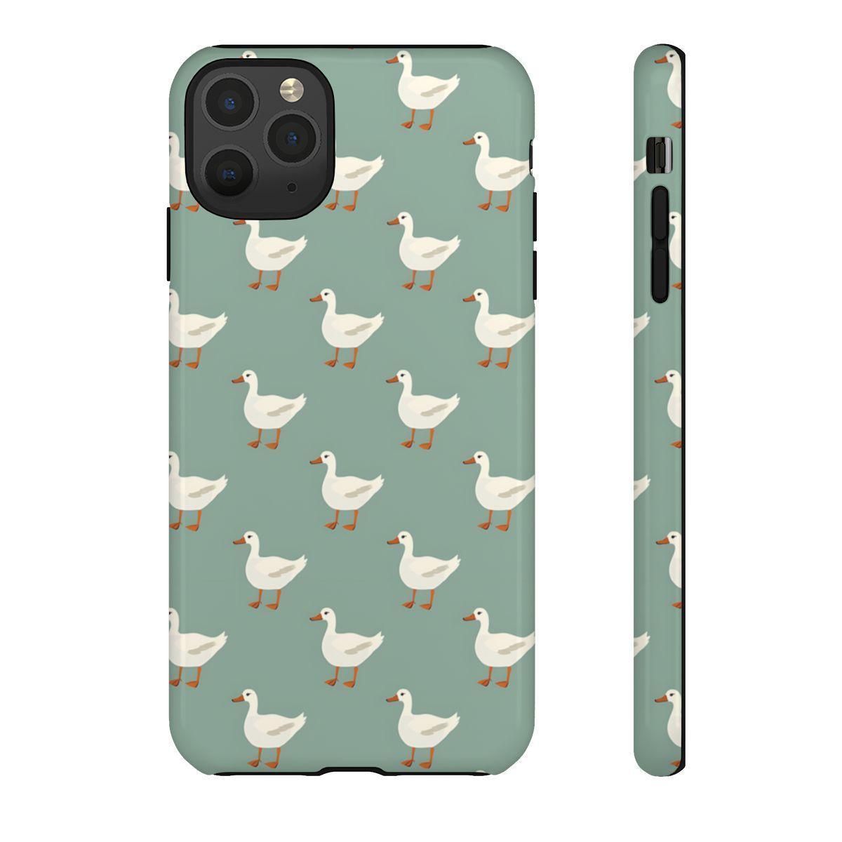 White Ducks on Teal Tough Case