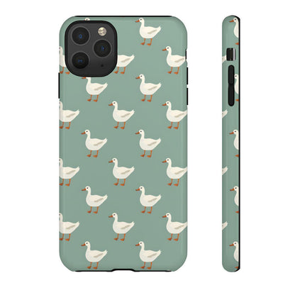 White Ducks on Teal Tough Case