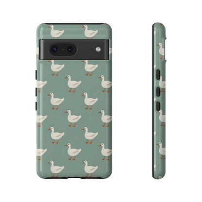 White Ducks on Teal Tough Case