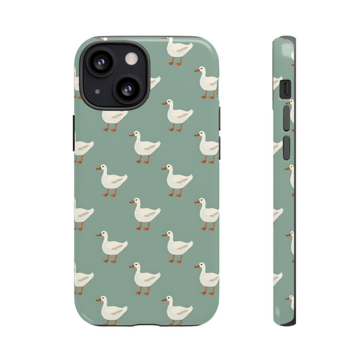 White Ducks on Teal Tough Case