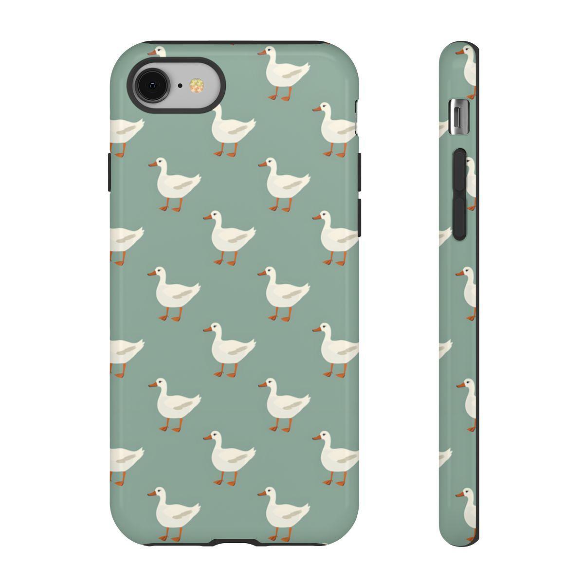 White Ducks on Teal Tough Case