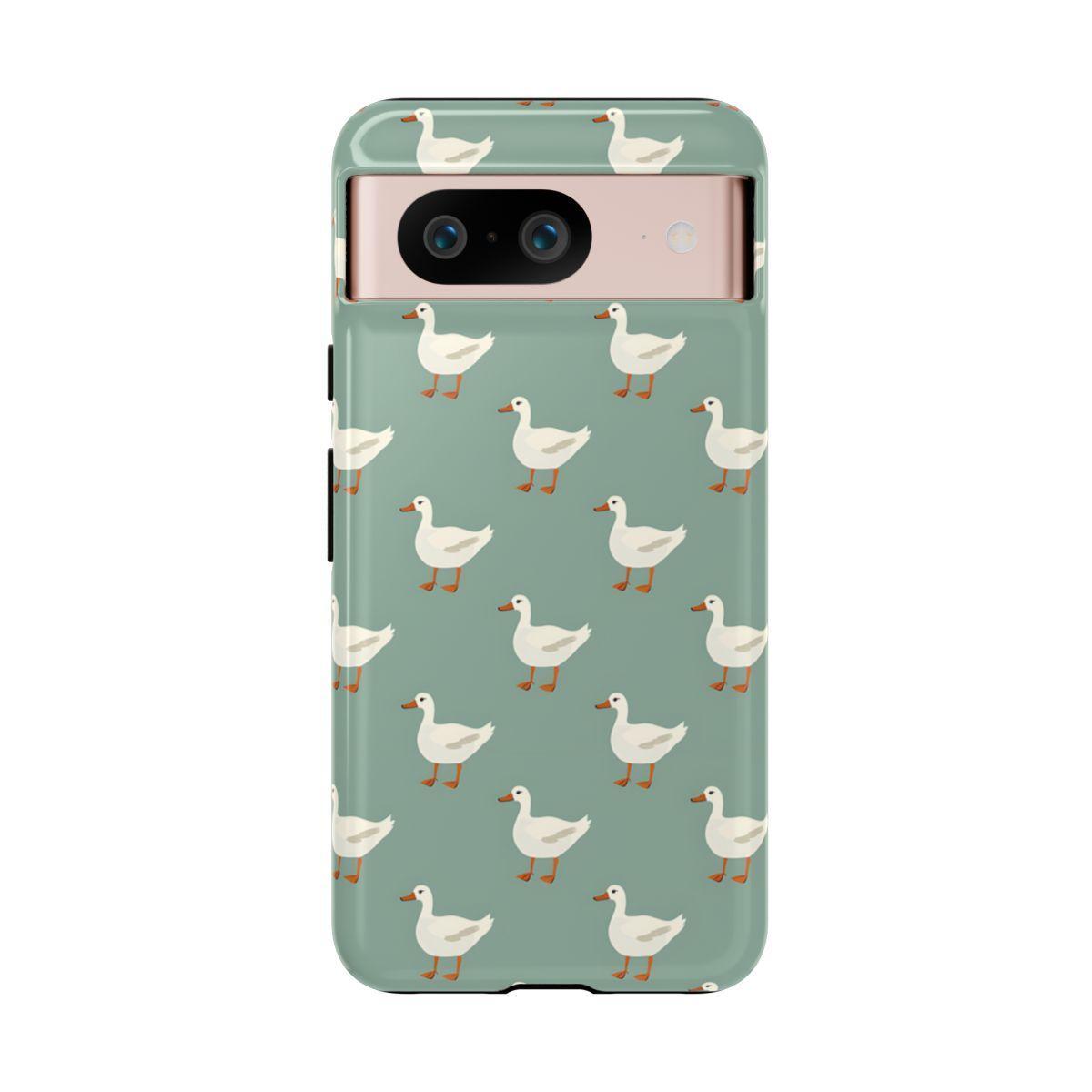 White Ducks on Teal Tough Case