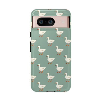 White Ducks on Teal Tough Case