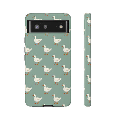White Ducks on Teal Tough Case