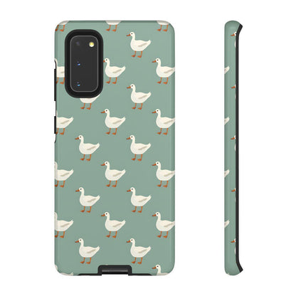 White Ducks on Teal Tough Case