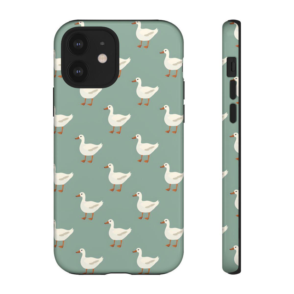 White Ducks on Teal Tough Case