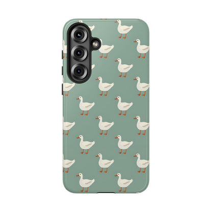 White Ducks on Teal Tough Case