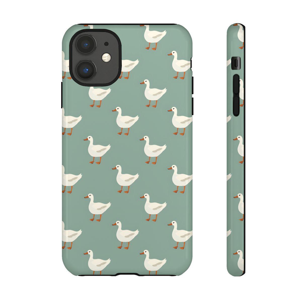 White Ducks on Teal Tough Case