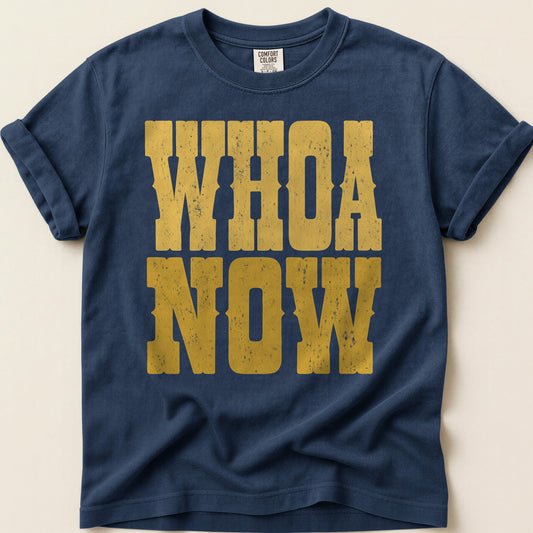 Whoa Now T-shirt on Navy