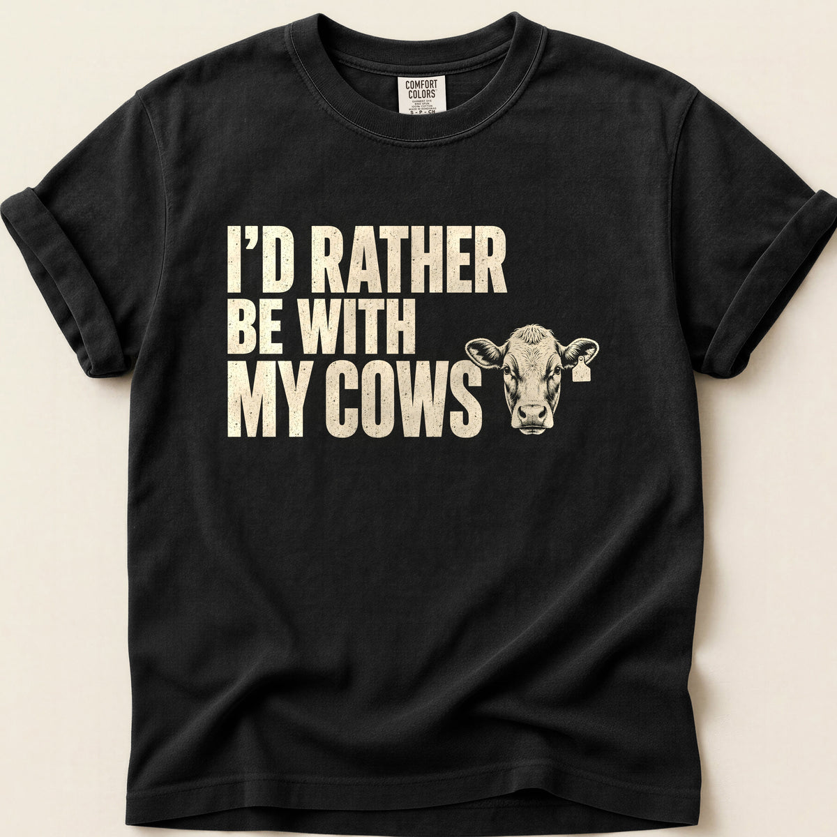 With My Cows T-shirt on Black