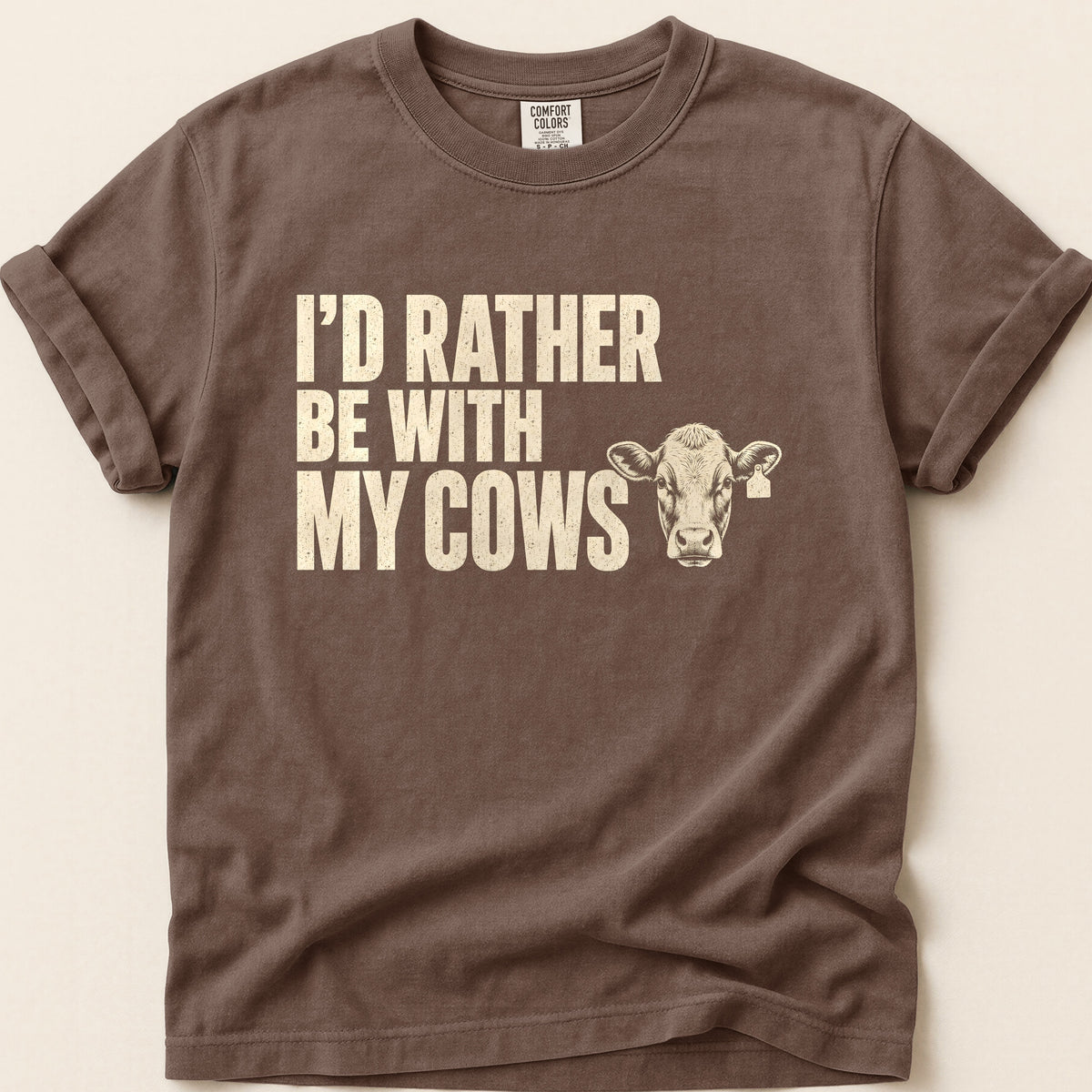 With My Cows T-shirt on Espresso