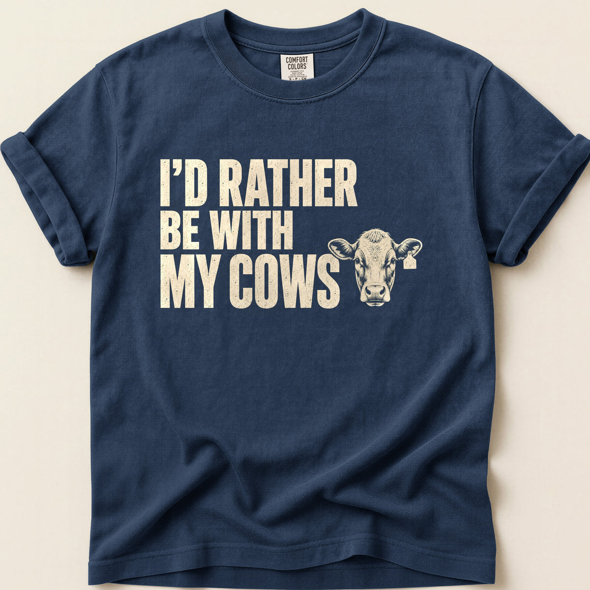 With My Cows T-shirt on Navy