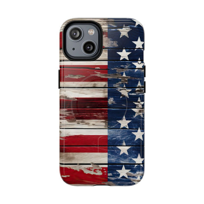 Wood Stars Stripes Magnetic Case
