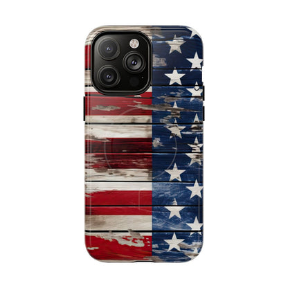 Wood Stars Stripes Magnetic Case
