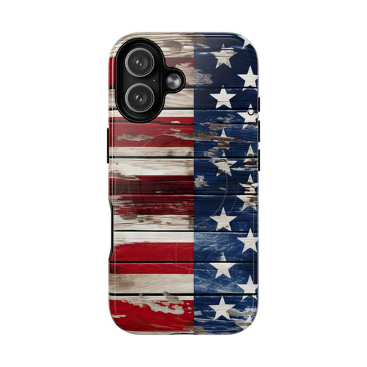 Wood Stars Stripes Magnetic Case