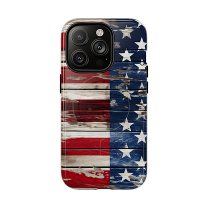 Wood Stars Stripes Magnetic Case