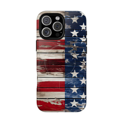 Wood Stars Stripes Magnetic Case