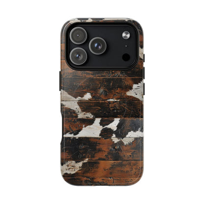 Wooden Cowhide Bull Skull Magnetic Case - iPhone 18 Pro