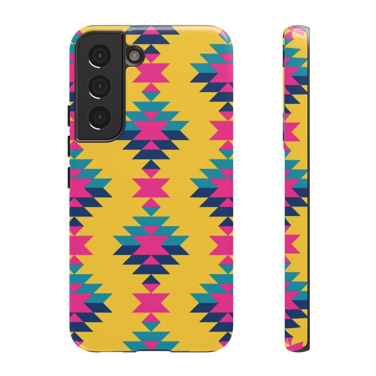 Yellow Pink Aztec Tough Case