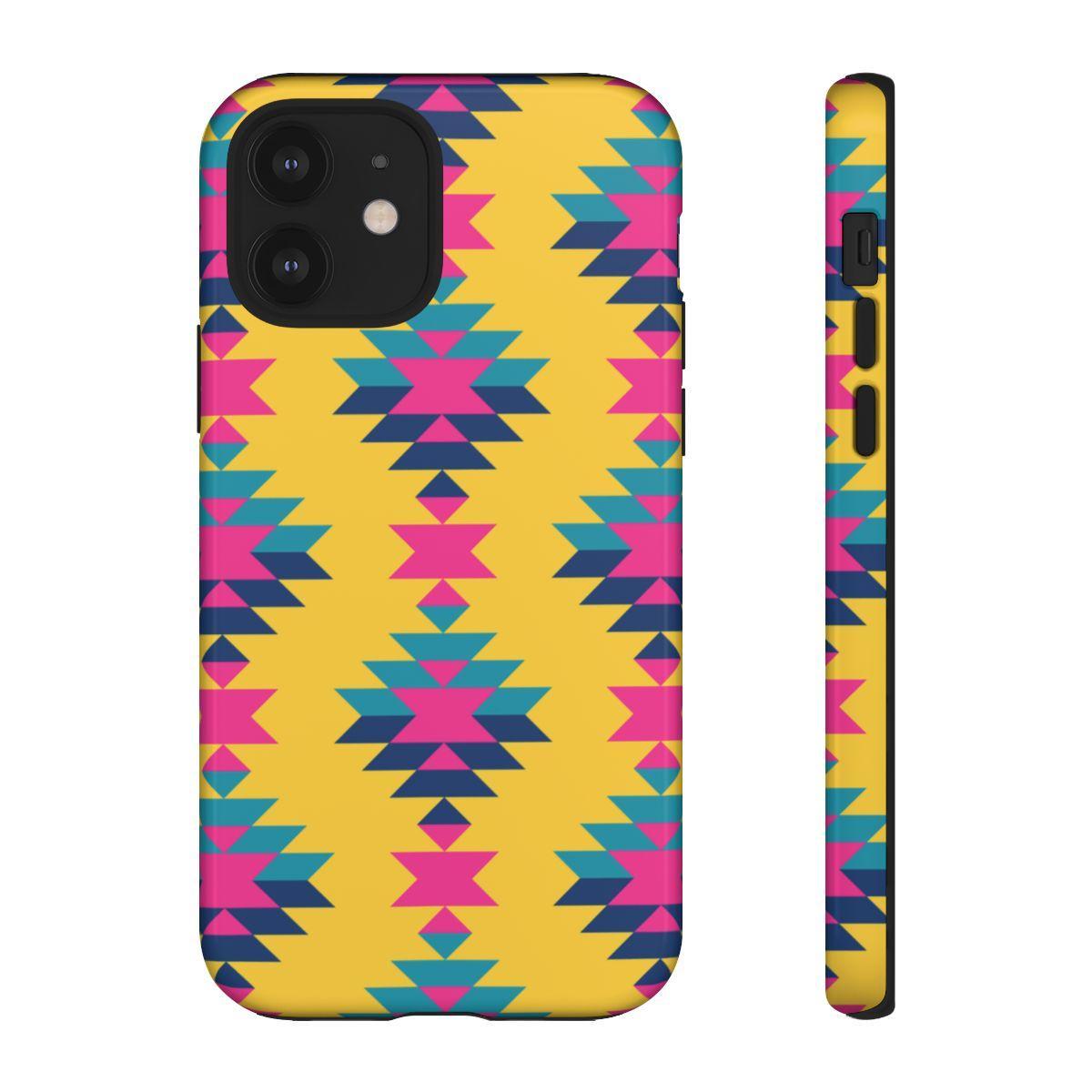 Yellow Pink Aztec Tough Case