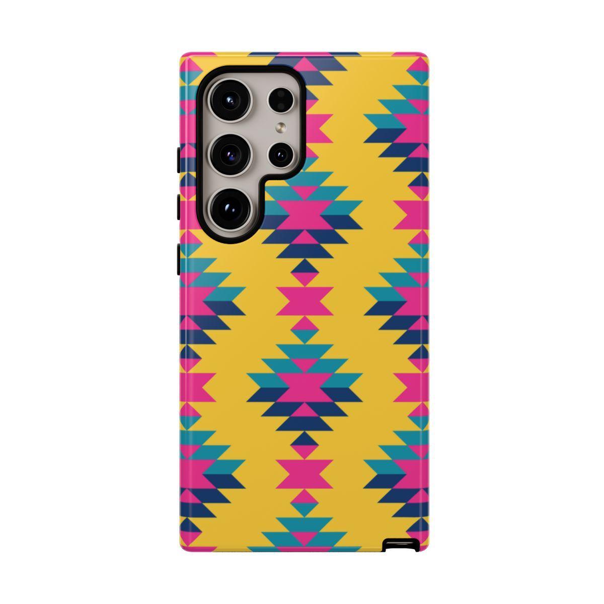 Yellow Pink Aztec Tough Case
