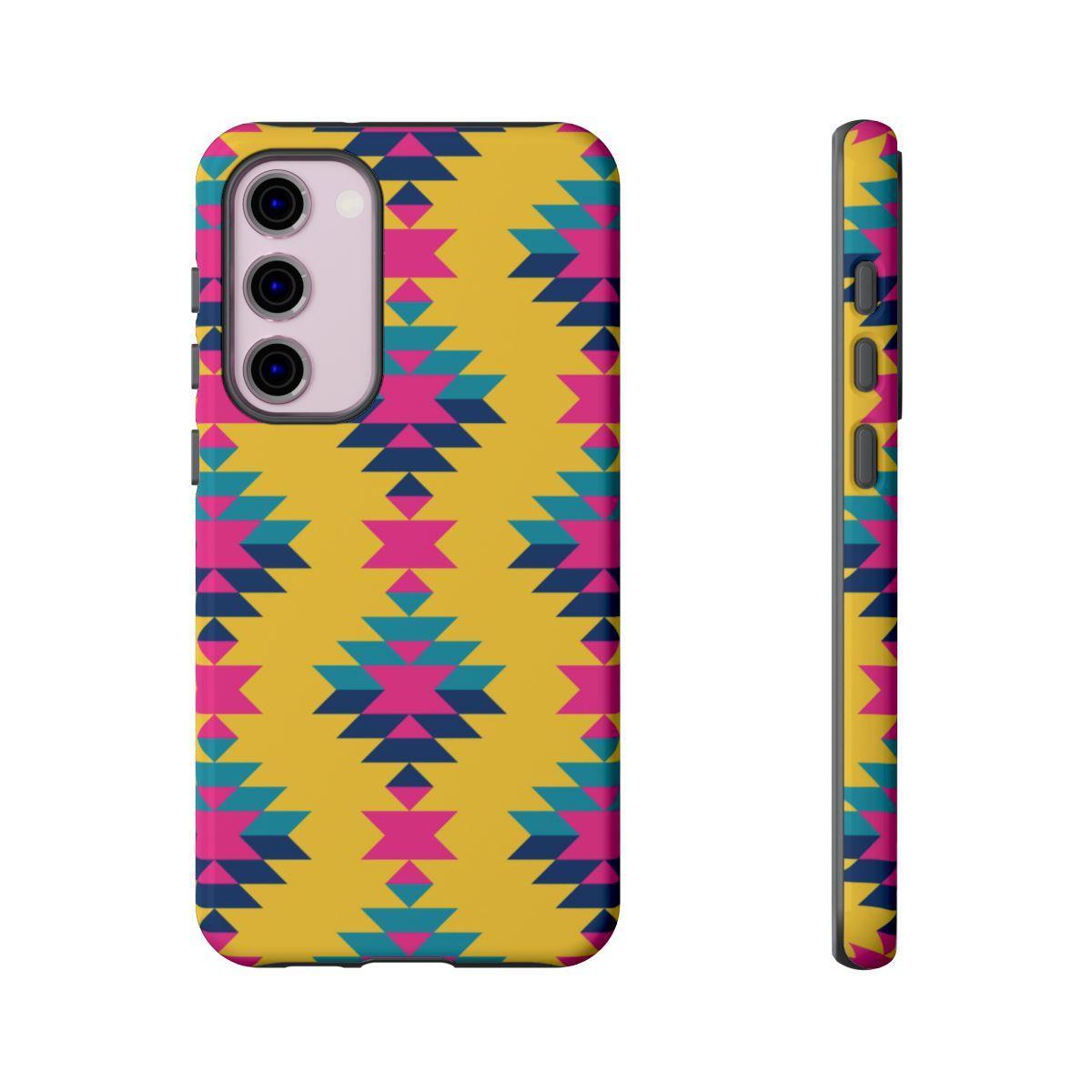 Yellow Pink Aztec Tough Case