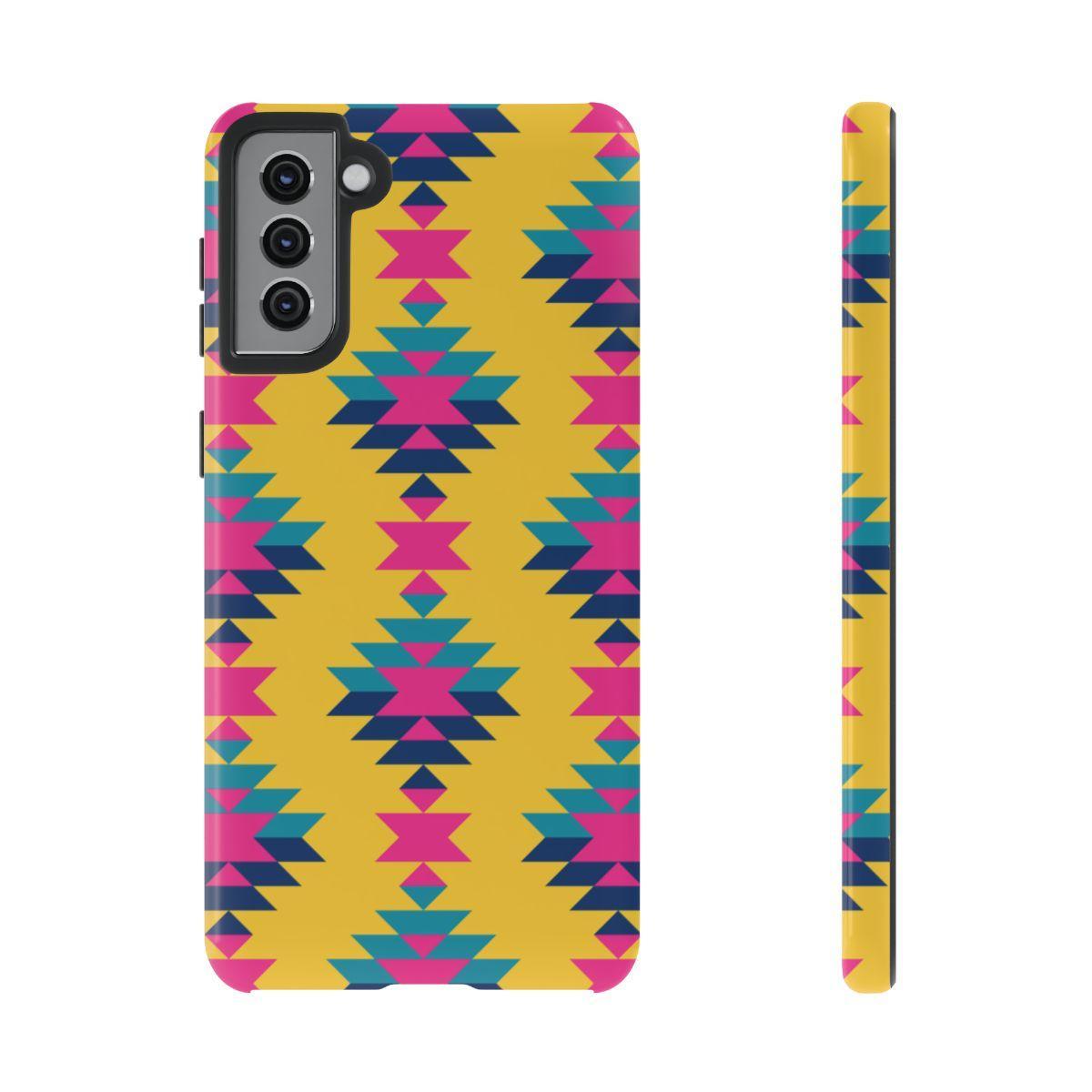 Yellow Pink Aztec Tough Case