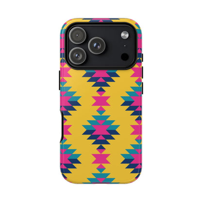 Yellow Pink Aztec Tough Case - iPhone 18 Pro
